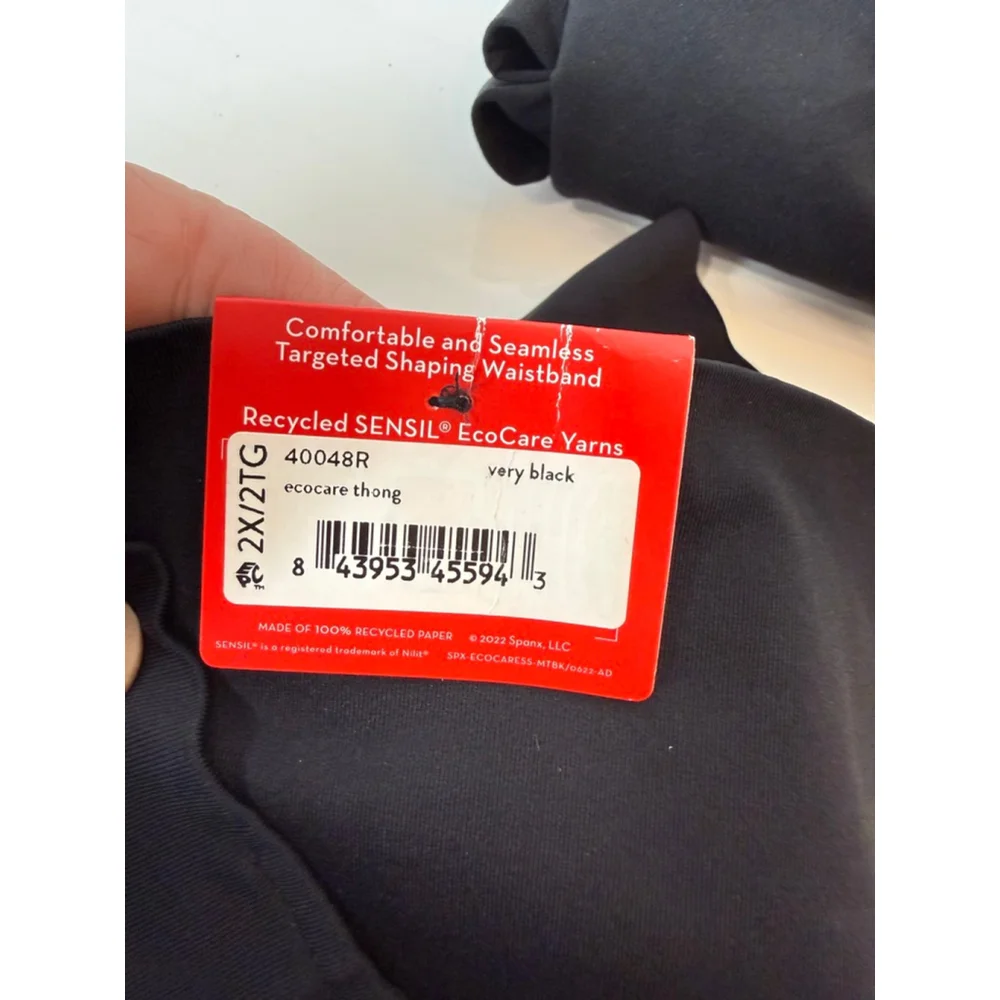 SPANX 2X Black Ecocare Seamless Shaping Thong & Higher Power Short BUNDLE 2 Pcs - Picture 6 of 8